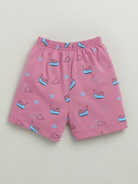 BUMZEE Mauve Baby Girls Half Sleeves Jabla & Short Set