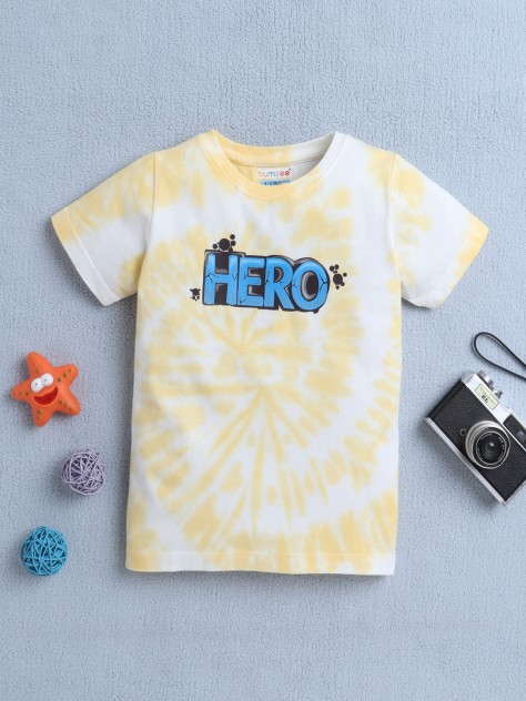 BUMZEE Yellow Boys Half Sleeves T-Shirt