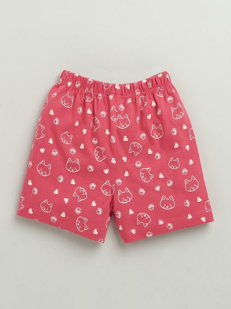 BUMZEE Red Baby Boys Half Sleeves Jabla & Short Set