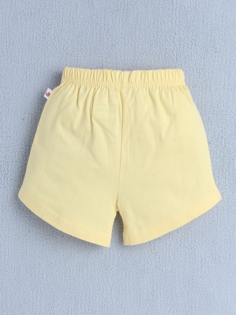 BUMZEE Pink & Yellow Girls Half Sleeves T-Shirt & Short Set