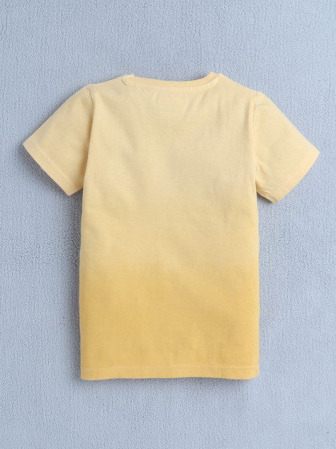 BUMZEE Yellow Boys Half Sleeves T-Shirt