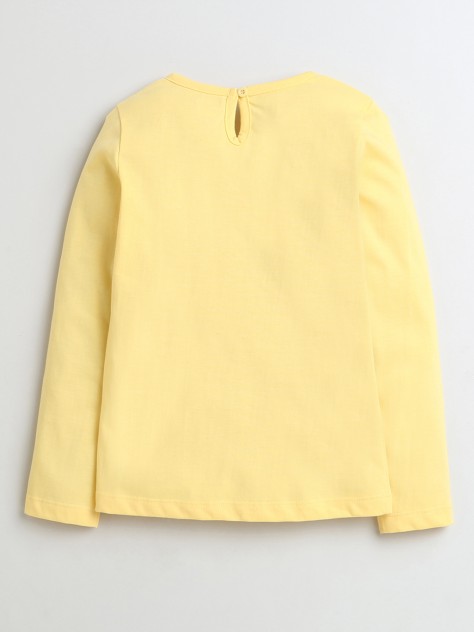 BUMZEE Blue & Yellow Girls Full Sleeves T-Shirts Pack Of 2