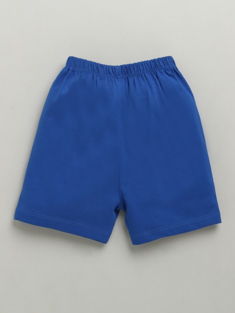 BUMZEE White & Royal Blue Boys Sleeveless T-Shirt & Short Set