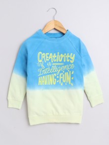 BUMZEE Blue & Yellow Boys Full Sleeves Cotton Sweatshirt