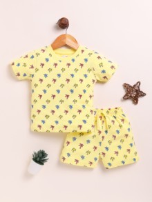 BUMZEE Yellow Boys Half Sleeves T-Shirt & Short Set