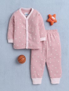 BUMZEE Onion Pink Baby Girls Full Sleeves Jabla & Pyjama Set