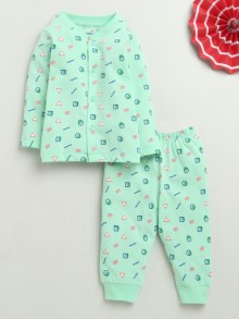 BUMZEE Green Baby Boys Full Sleeves Jabla & Pyjama Set