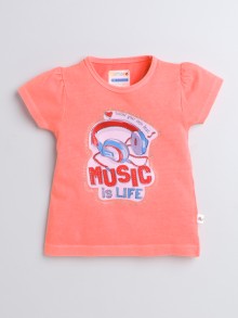 BUMZEE Pink & Purple Girls Cap Sleeves T-Shirt & Short Set