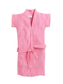 Bumzee Pink Terry Cotton Girls Bathrobe
