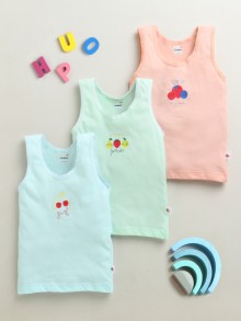 BUMZEE Peach & Mint Green Girls Cotton Slips Pack of 3