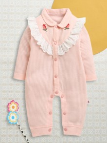 BUMZEE Pink Girls Full Sleeves Cotton Trendy Sleepsuit Romper