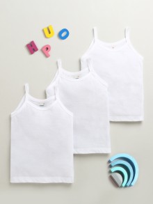 BUMZEE White Girls Cotton Slips Pack of 3