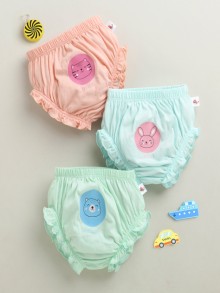 BUMZEE Peach & Mint Green Girls Cotton Panties Pack of 3