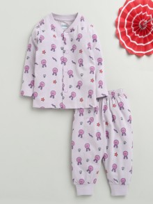BUMZEE Lilac Baby Girls Full Sleeves Jabla & Pyjama Set
