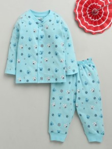 BUMZEE Blue Baby Girls Full Sleeves Jabla & Pyjama Set